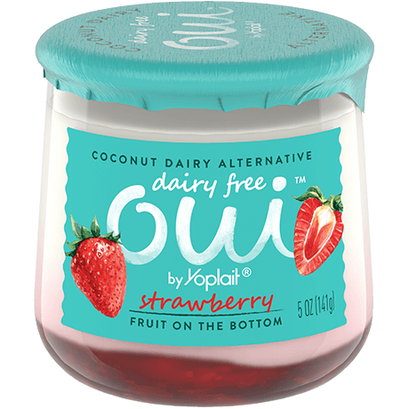 Oui by Yoplait Dairy Free Strawberry Yogurt, 5 oz., front of product.